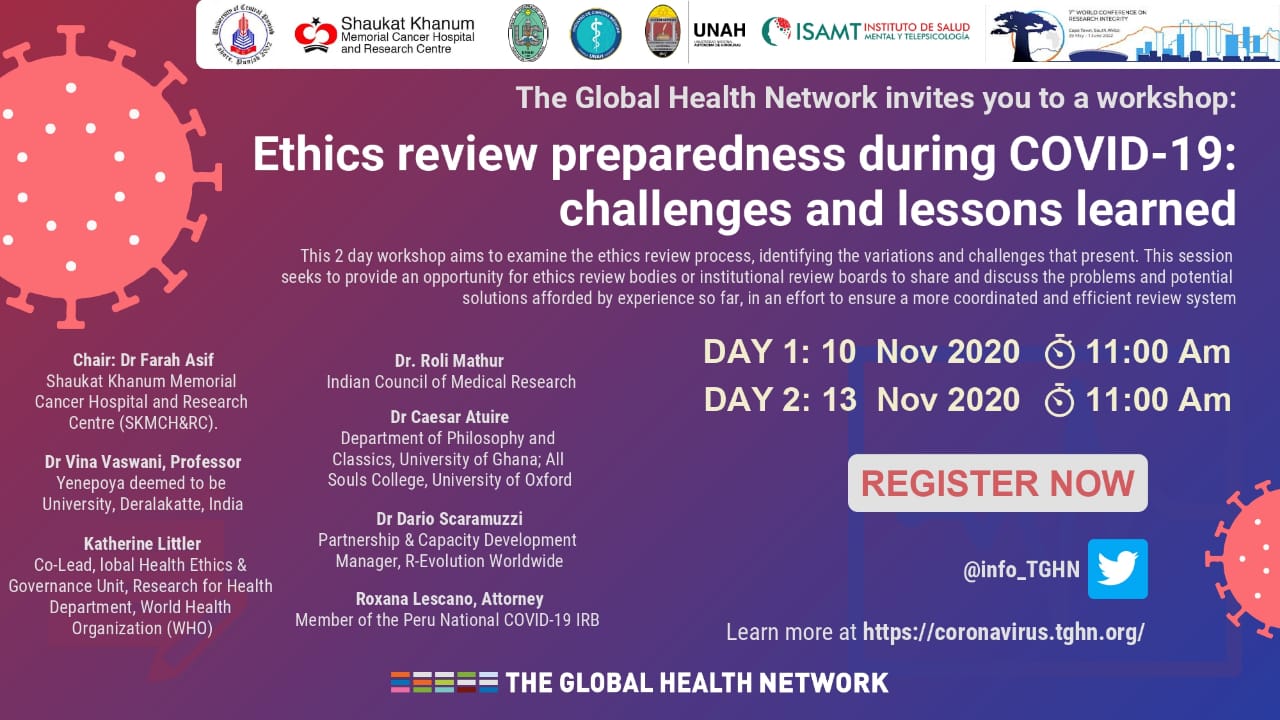 Workshop on 'Ethics Review Preparedness during COVID-19: Challenges and Lessons Learned' by Global Health Network
