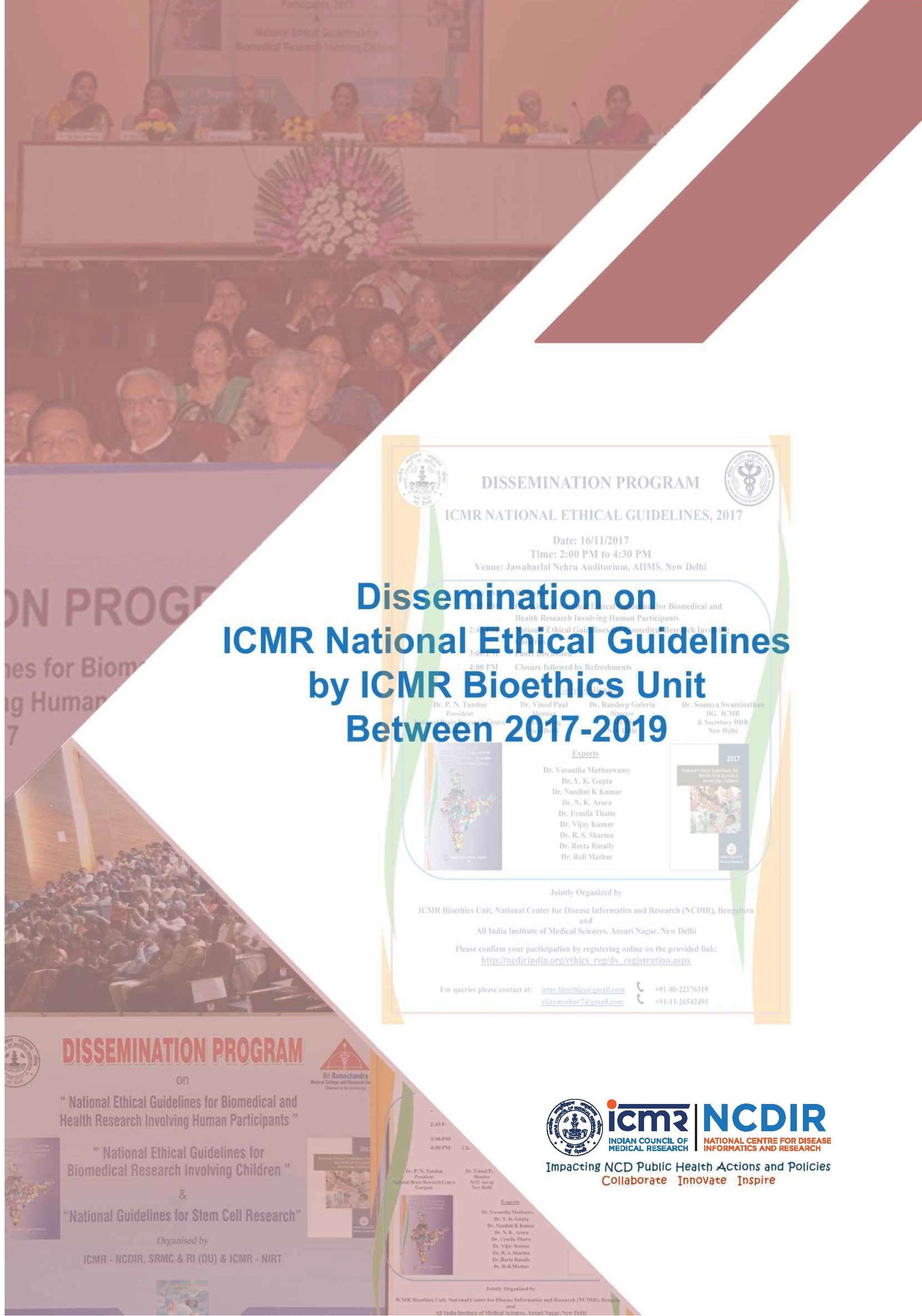 Dissemination Report on ICMR National Ethical Guidelines by ICMR Bioethics Unit,2020